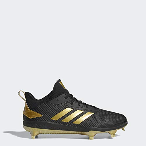 adidas Performance Men's adiZero Afterburner V Athletic Shoe, black/gold metallic/gold metallic, 9.5 M US