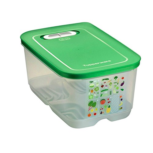 Tupperware Boîte VentilOfrais 4,4 L - Conservation Fruits et Légumes Longue Durée - Ventilation Ajustable 3 Positions - Plastique Sans BPA - 28,3 x 18,8 x 13,4 cm - Compatible Lave-Vaisselle
