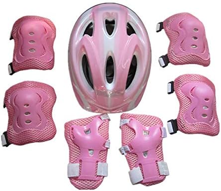 Kids Skateboarding Protective Gear Set, Roller Skating Helmet Wrist Elbow Knee Pads for Scooter Rollerblading Cycling Other Extreme Sports