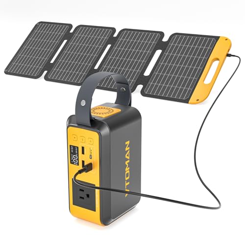 VTOMAN Jump 100 Portable Power Station with 40W Foldable Solar Panel