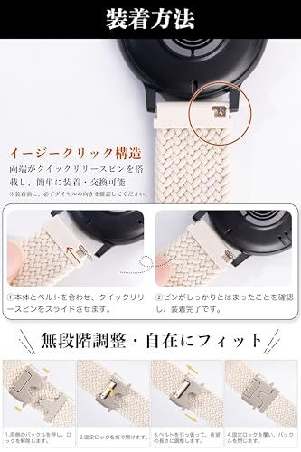 モエライフ スマートウォッチ ナイロンベルト 22mm