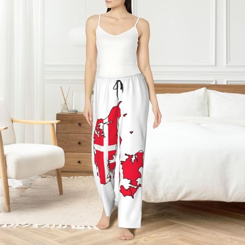 Pantalon de pyjama polyester doux femme avec poches amples imprimé danois - 6