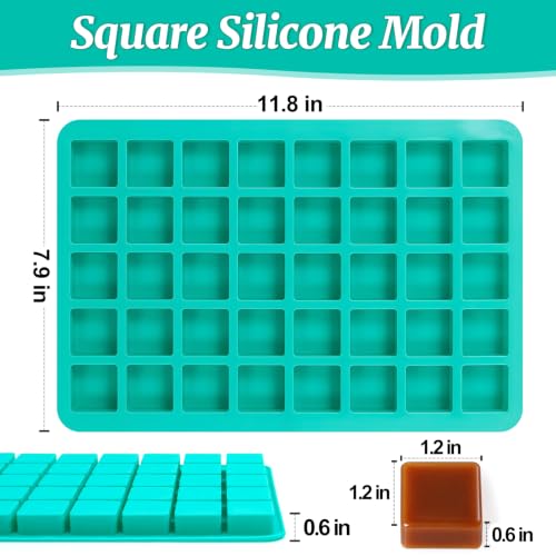 Image of Square Caramel Molds 40-Cavity Chocolate Truffles Candy Molds Ice Cube Tray, Pralines, Jelly Molds 2 Pack