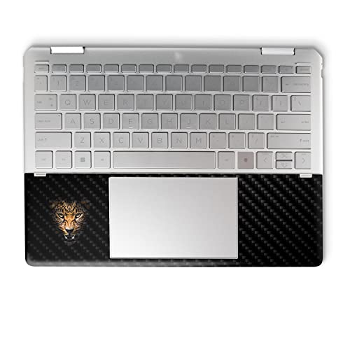 Image of MightySkins Carbon Fiber Skin Compatible with HP Spectre x360 14 inch (2022) Full Wrap Kit - Leopard Face | Protective, Durable Textured Carbon Fiber Finish | Easy to Apply | Made in The USA