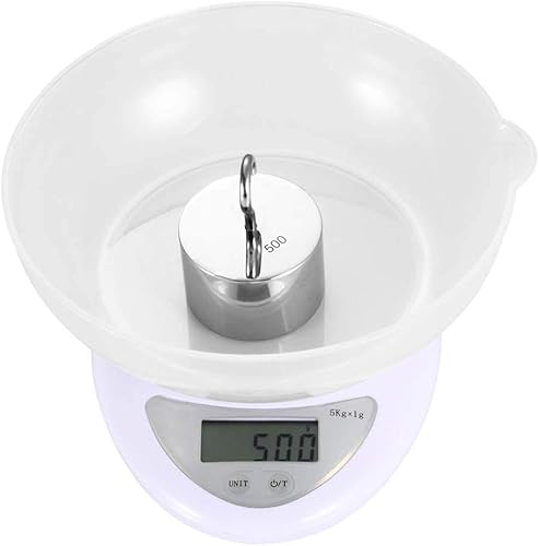Miniatura 2 de Meichoon Báscula digital de cocina portátil de gramos para el hogar, 11 libras11.0 lbs (0.04 oz), ultradelgada con cuenco extraíble, pesa