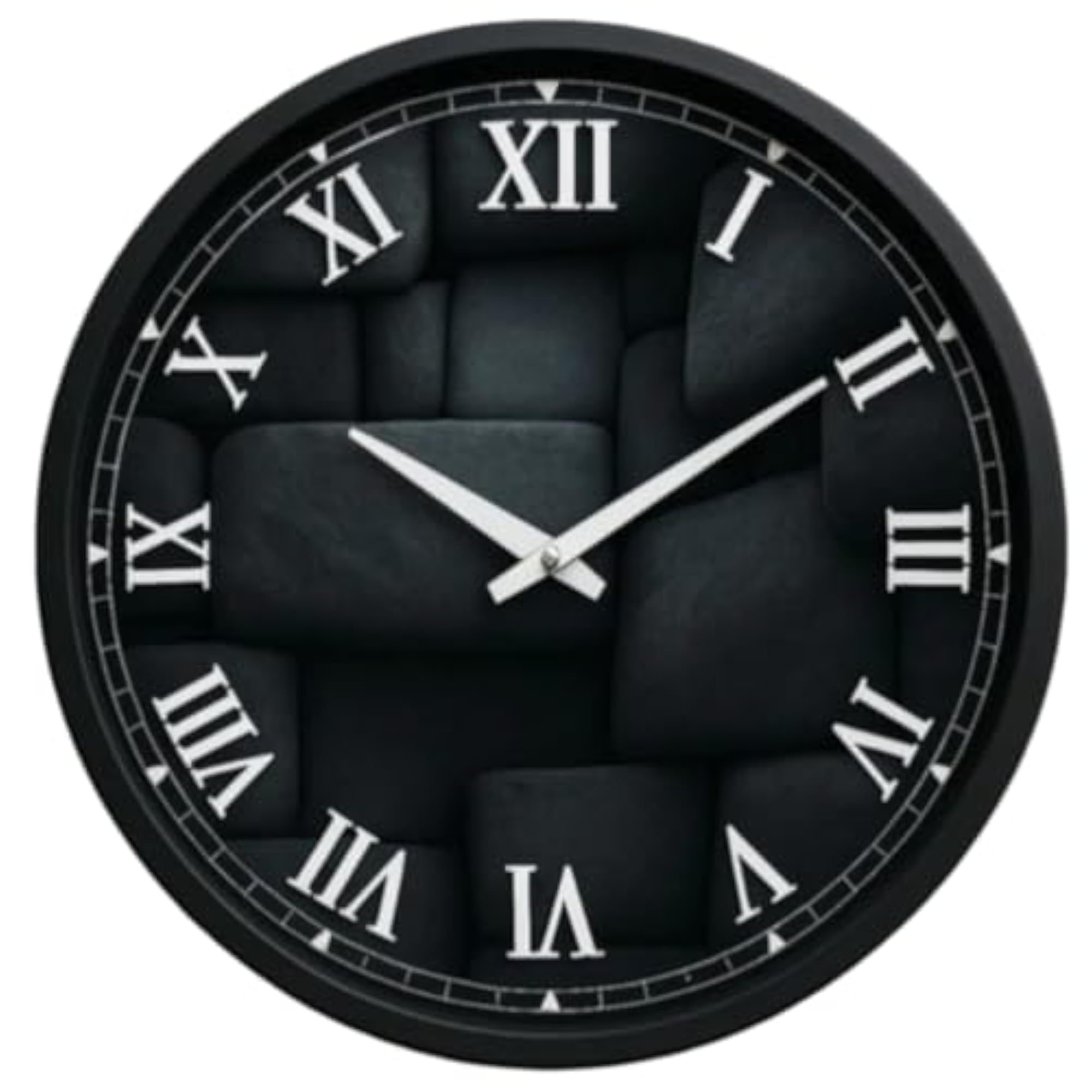 Black Stone Texture Wall Clock, 10 Inch Analog