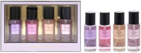 Victorias Secret The Best of Mist Set for Women - 4 Pc Gift Set with Love Spell & Pure Seduction Fragrance Mists