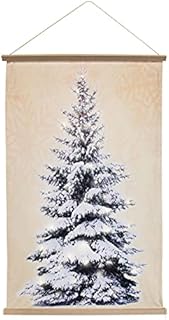 The Christmas Workshop 71119 Pre-Lit Christmas Tree Wall Art / Durable Fabric Tapestry / Warm White LEDs / Decorative Wall Hanging