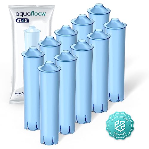 Aquafloow Filtre à Eau pour Machine à Café Jura Blue 10 Pièces | Compatible avec Jura 71312 Blue | Cartouche Filtrante pour Machines à Café A1 A5 F5 F7...