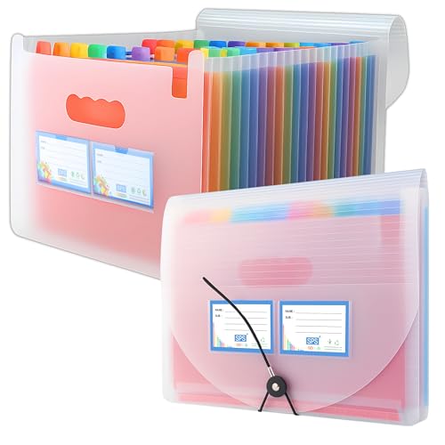 Image of SPS A4 Expanding File Folder - 24 Pockets | Transparent | High Capacity | Secure Elastic Closure | Fits A4 & Letter Size | Waterproof & Durable | Accordion File Organizer