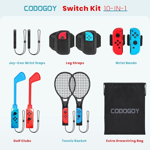 Evita caídas de mandos con el kit de accesorios deportivos para Switch y bolsa de protección 7