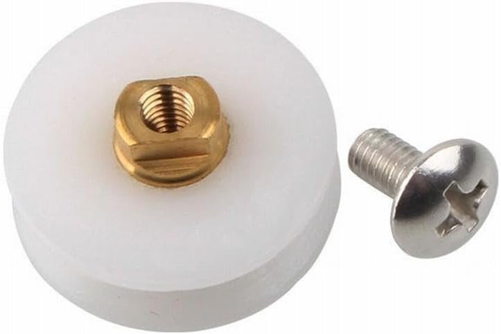 Shower Door Rollers 22mm Diameter Replacement Wheels 3-6mm Glass, Nylon Brass Runners with Grooved, Quiet Anti- Sliding Track Hardware, White, 4 Pack(8pcs)