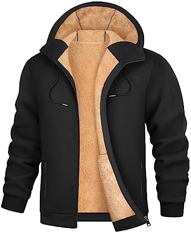 UMIPUBO Sweatjacke Herren Fleecejacke Winter Warm Kapuzenpullover Zipper Hoodie Bequemes und Warmes Casual Sweatshirt mit Kapuze Kapuzenjacke