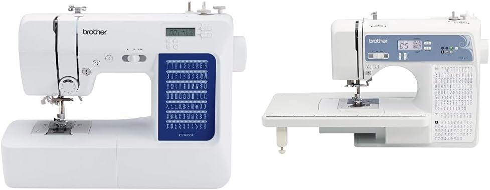 Brother Computerized Sewing Machines, 70 and 165 Built-In Stitches, LCD Displays, Wide Tables, Included Feet and Accessories