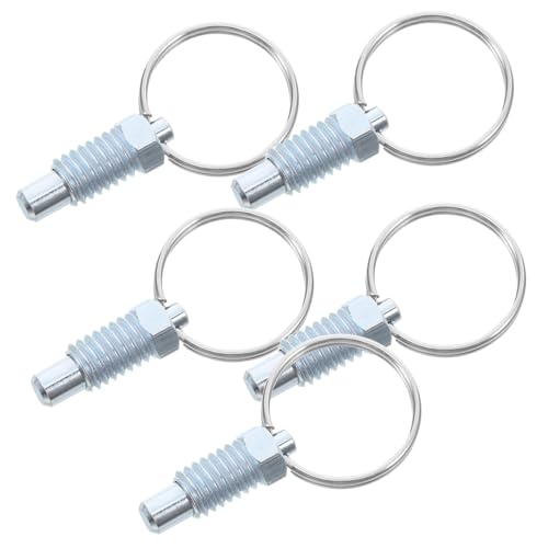 SOPOTUTU 5 pezzi Pz Perno Molla con Anello di Tiro Auto-bloccante per Cancello Rimorchio Acciaio Resistente per Fissaggio Sicuro e Regolazioni Facili Accessorio Trailer Kit