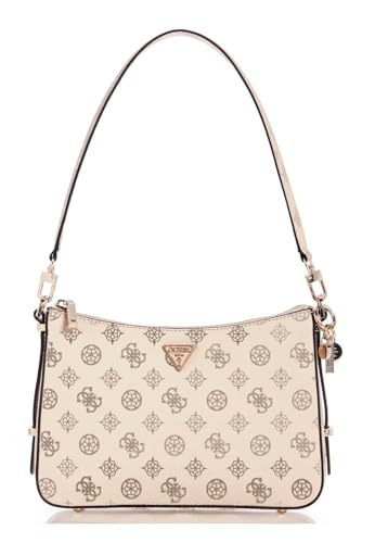 Sac épaule crème GUESS Daryna II avec logo et fermeture zippée chic