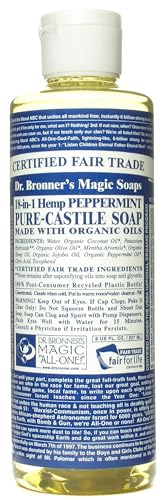 Dr. Bronner S Magic Pure-Castile Soap Organic Peppermint - 8 Oz, 3 Pack