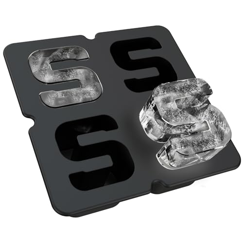 Customized Letter A-Z Ice Cube Mold -Letter Silicone Ice Mold for Custom Ice Cube Mold and Baking Chocolate and Crafting Letter Molds, Ice Cube Molds for Cocktails (Letter S)