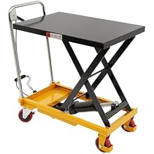 Hydraulic Lift Cart, Hydraulic Scissor Lift Table Cart Loading 500LBS/226.8KG with Bracket Handle&Universal Wheels for Material Handling Free Standing Mounting