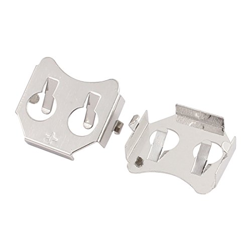 Placa de bateria de metal tono plata CR1220/CR1225 x10 miniatura 2