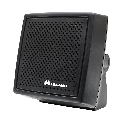 Midland- 21-406 Heavy-duty 20W Deluxe External Speaker - Swivel Base Bracket Works with Midland CB and MXT radios 8-OHM Sound System 3.5mm audio plug - off-roading, farming - 5-FT Cable