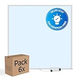 LECOM 6x LED Panel 62x62 Kaltweiß 6500K - 25W 4250lm Tageslicht Deckenleuchte Deckenpanel Rasterleuchte für Einbau Energisparend Einlegeleuchte Ideal für Systemdecken