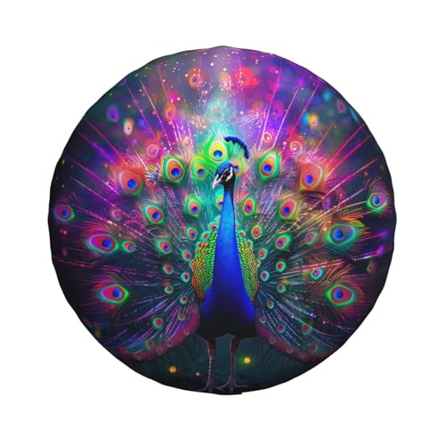 Image of Peacock Spare Tire Cover Weatherproof Universal Wheel Protectors Wheel Covers for Rv Camper Travel Trailer SUV Truck 17 Inch
