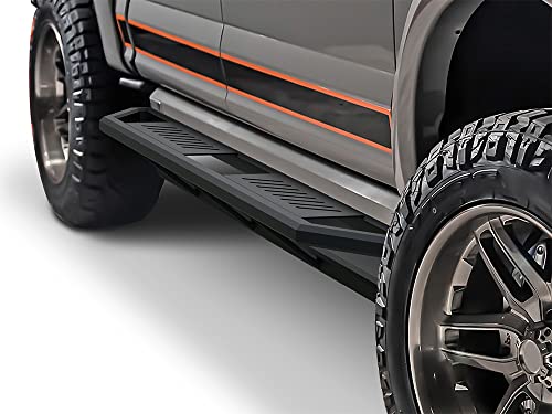 APS iArmor Aluminum Side Steps Armor Compatible with Ford F150 2015-2023 SuperCrew Cab & F150 Lightning 2022-2023 & F-250 F-350 Super Duty 2017-2022 Crew Cab (Nerf Bars Side Steps)