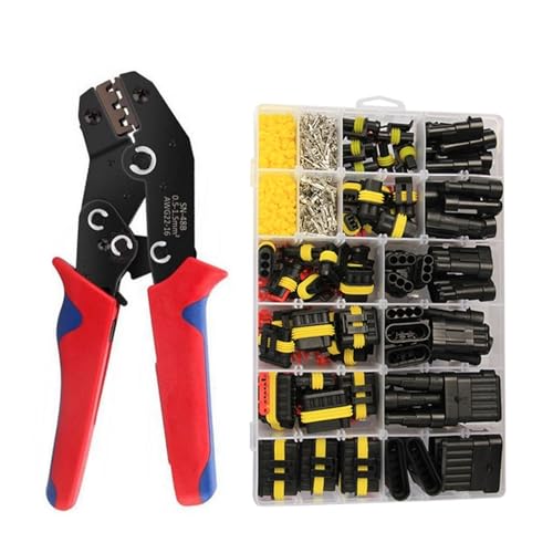 VLALAMNO - Kit de connecteurs de fil étanches super scellés, 708 pièces, 1/2/3/4/5/6 broches, avec bornes à sertir, connecteur électrique automobile(708PCS (1-6pins))