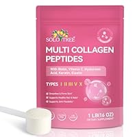 Multi Collagen Peptides Powder | Types I, II, III, V & X | With Biotin, Vitamin C, Hyaluronic Acid, Keratin & Elastin | Grass-Fed & Pasture-Raised | 454g