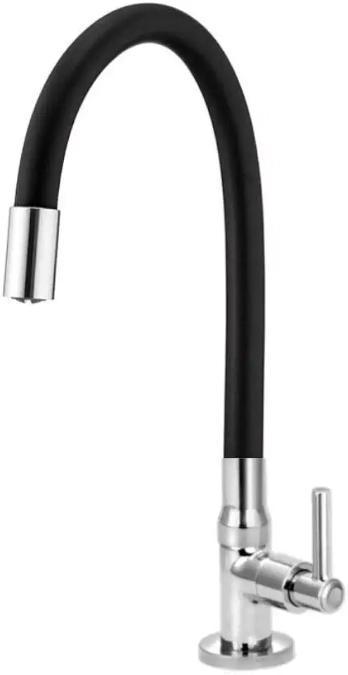 Torneira para Cozinha de Mesa Bica Flexível Gourmet Preta