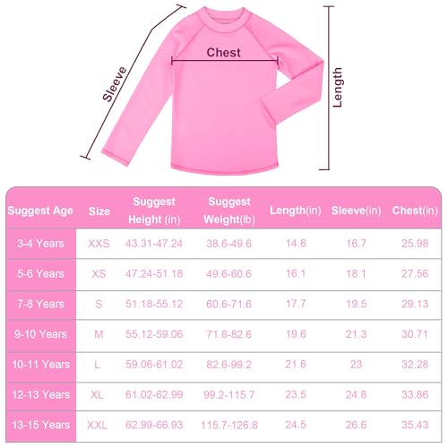BIG ELEPHANT 3 Pack Kids Rash Guard Swim Shirt UPF 50+ Long Sleeve Rashguard Swimwear Surf Tops Sun Protection for Boys Girls4