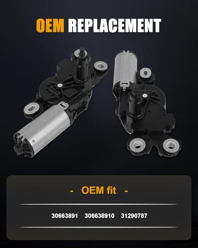 Image of ROADFAR Rear Windshield Wiper Motor Compatible for Volvo for XC60 2010-2016 | Fit For Volvo For XC60 2010-2016|For Volvo For XC70 2009-2016|Replace 30663891|306638910|31290787|3 Pins