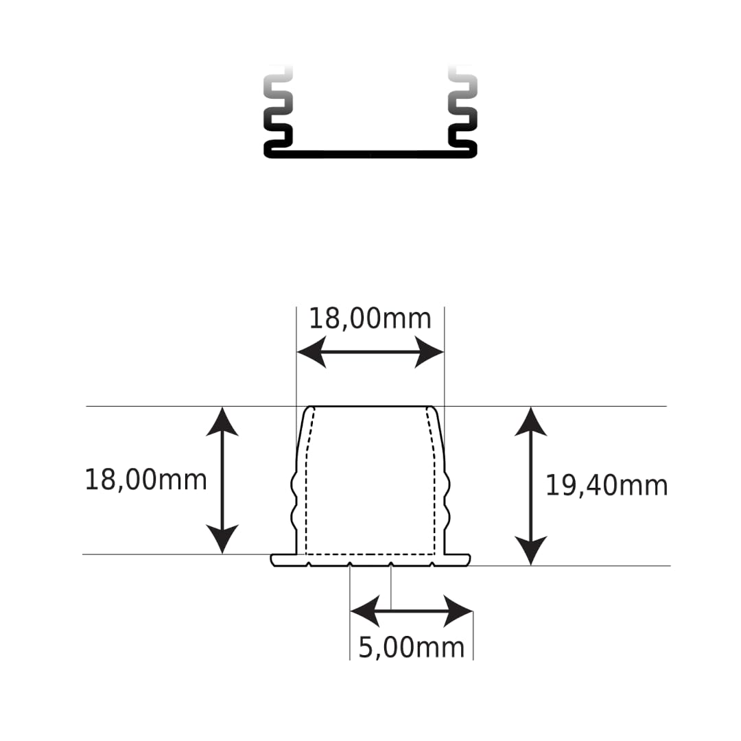 Copertura per tubo flessibile Schlauch di varie dimensioni combinate per montaggio esterno/interno su tubi flessibili comuni, adatta per la sigillatura (EN25 interno, 8)