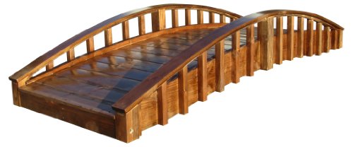 Samsgazebos Crescent Japanese Style Wood Garden Bridge, 8', Brown (Mb-Cr-T-8) #TOP4