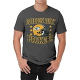 FOCO Green Bay Packers NFL Mens Gridiron Glory T-Shirt - Dark Heather Grey - XL
