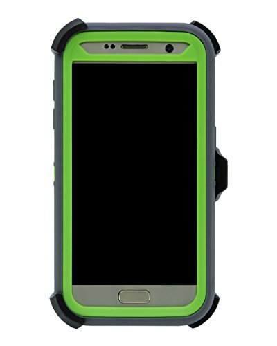 Wallskin Case For Galaxy S7 (5.1") Heavy Duty Full Body Military Grade Drop Protection Carrying Cover Holder | Holster For Men Belt With Clip Stand – Dark Grey/Green #TOP1