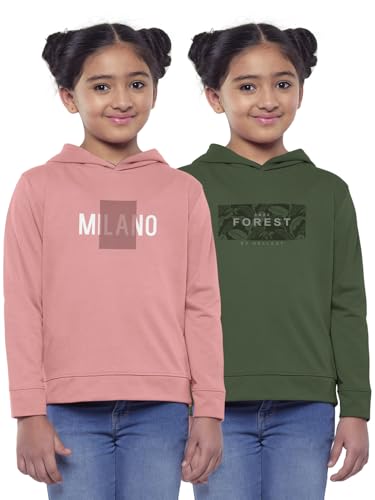 Image of HELLCAT Girls Regular Fit Fulsleeve Hooded Sweatshirt with Rib - Pack of 1