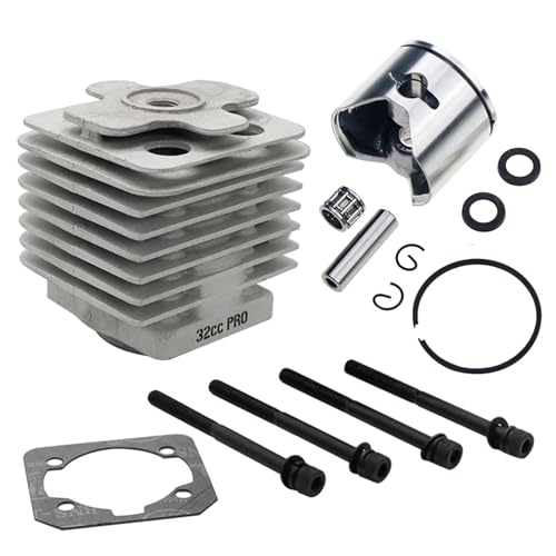 FLMLF 32cc PRO 4 Bolt Cylinder + Piston Kit Only Fit Reed Case Engine for 1/5 Rc Hpi Rofun Km Rovan...