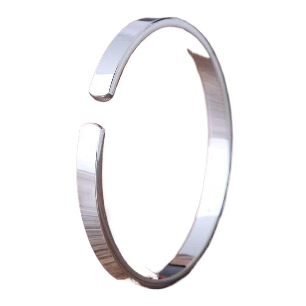 Bracciale in argento, bracciale rigido alla moda, bracciale rigido in argento 999 Bracciale rigido femminile semplice lucido regolabile in argento I braccialetti da 20 g possono essere regalati a qual