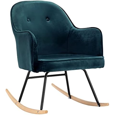 Chaise à Bascule vidaXL Bleu Velours Cover
