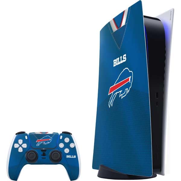 Skinit Decal Gaming Skin Compatible with PS5 Bundle - Officially Licensed NFL Buffalo Bills Team Jersey Design