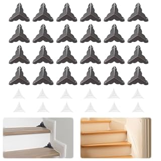 MOROBOR Stair Dust Inner Corners, 48pcs Decorative Corner Stair Corner Dust Guards Decorative Cover Pad Metal Furniture Guard Edge for Cabinet drawer Desk Jewelry Box(Bronze)