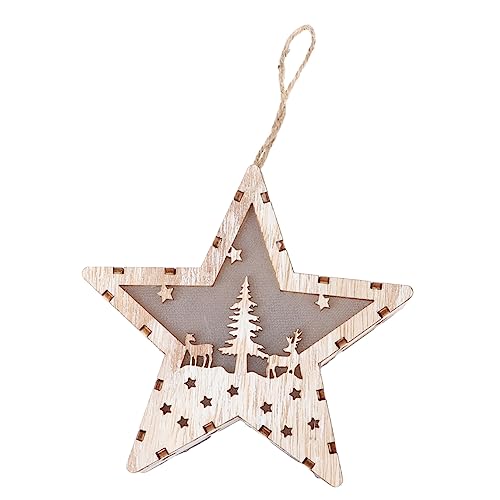 Ciieeo Jesus Pingente Natal Vila Casa Natal Pendurado Ornamento Decoração De Natal LED Estatueta De