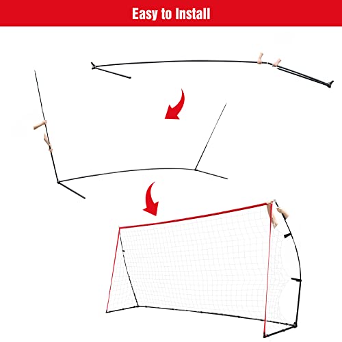 Redswing Soccer Goal For Backyard, Heavy Duty Steel Frame With Net For Kids, Adult Portable Football Shooting Training Aid With Carry Bag, Red #TOP6