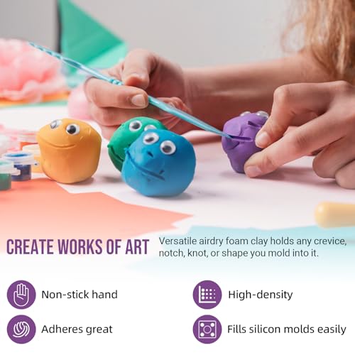 Image of CALPALMY Air Dry Clay, 24-Pack Colors Moldable Cosplay Foam Clay for Kids Gifts Partty and School Project Supplies, Perfect for Crafts Sculpting and Artistic Projects (8.5oz /Pack)