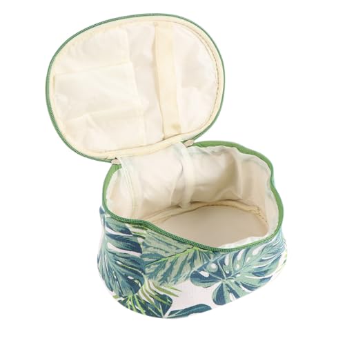 Alipis Neceser Ovalado de Lona Estampado Tropical de Monstera Bolsa de Maquillaje Portátil y Organizador de Viaje Resistente y Ligero para Cosméticos y Artículos de Aseo Personal