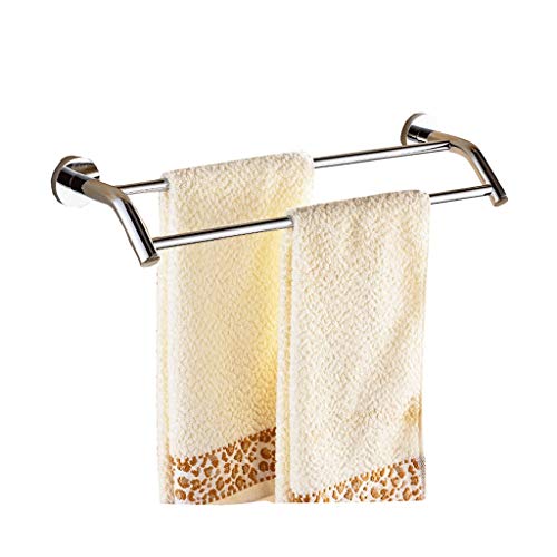 Porte-serviette 80cm inox antirouille double niveau avec étagère supérieure