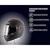 Vega Cliff ISI Certified Lightweight Full Face Gloss Finish Helmet for Men and Women with Clear Visor(Black, Size:L)