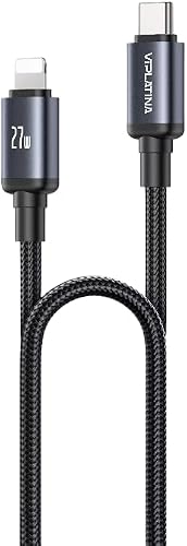VIPLATINA USB-C to Lightning Cable for iPhone, 27W 2M